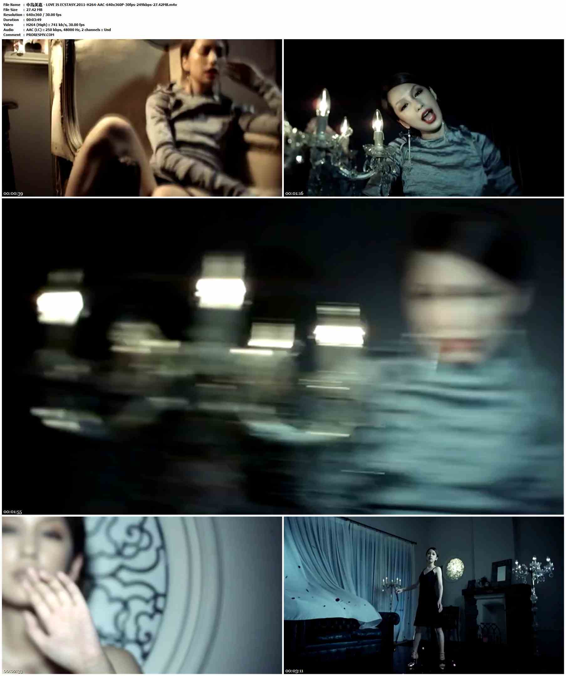 中岛美嘉 - LOVE IS ECSTASY.2011-H264-AAC-640x360P-30fps-249kbps-27.42MB官方MV_高清MV
