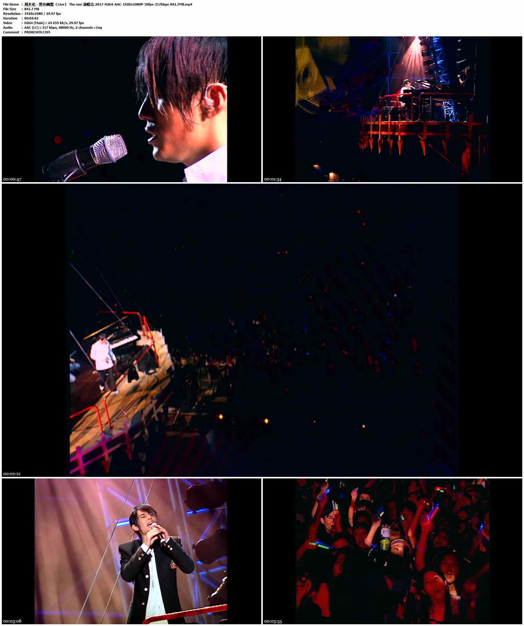 周杰伦 - 黑色幽默（Live） The one 演唱会.2017-H264-AAC-1920x1080P-30fps-317kbps-841.7MB官方MV_高清MV