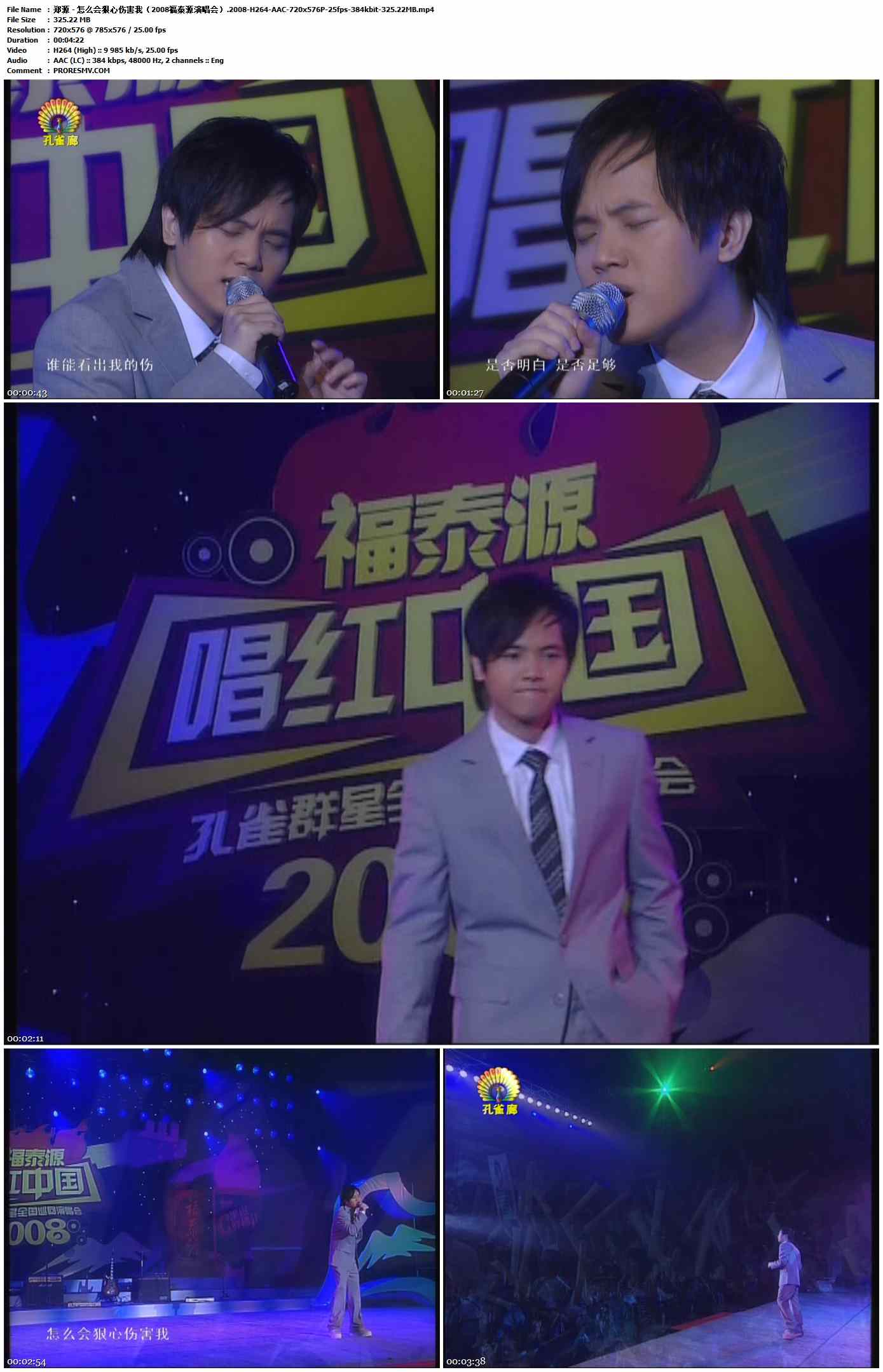 郑源 - 怎么会狠心伤害我（2008福泰源演唱会）.2008-H264-AAC-720x576P-25fps-384kbit-325.22MB官方MV_高清MV