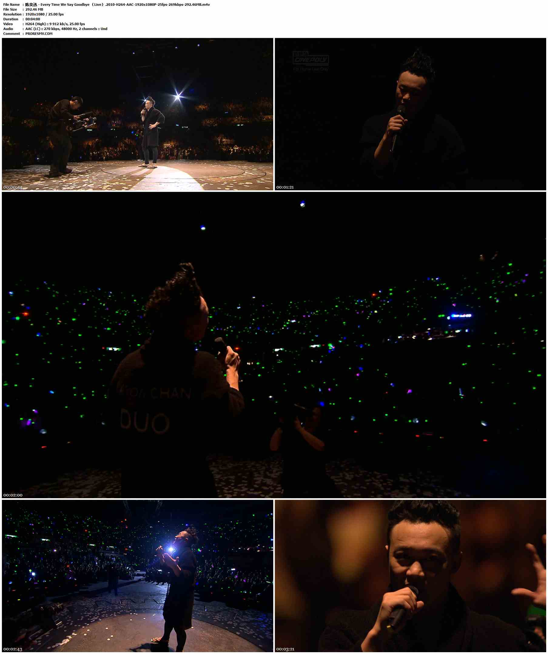 陈奕迅 - Every Time We Say Goodbye （Live）.2010-H264-AAC-1920x1080P-25fps-269kbps-292.46MB官方MV_高清MV