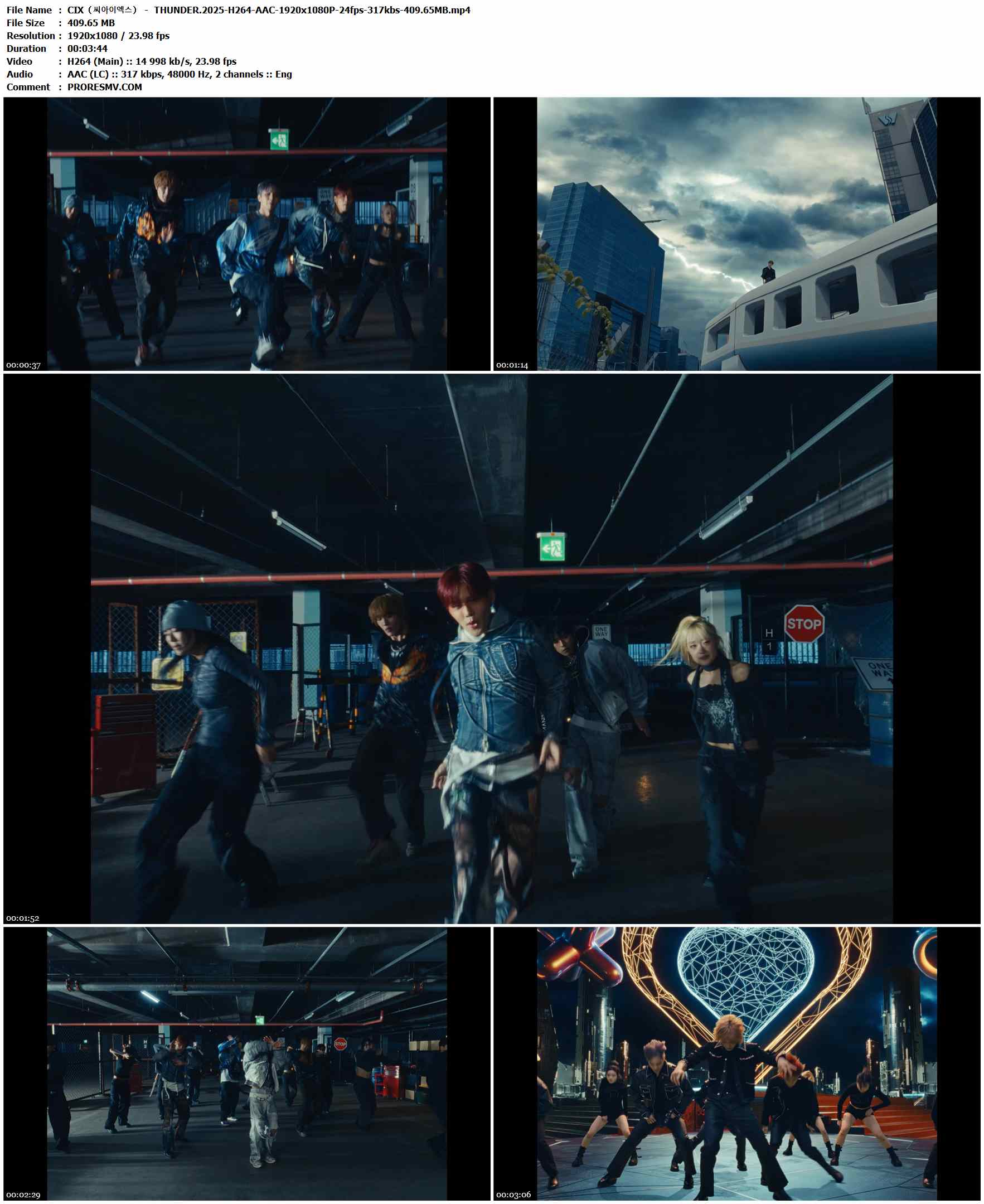CIX（씨아이엑스） -  THUNDER.2025-H264-AAC-1920x1080P-24fps-317kbs-409.65MB官方MV_高清MV