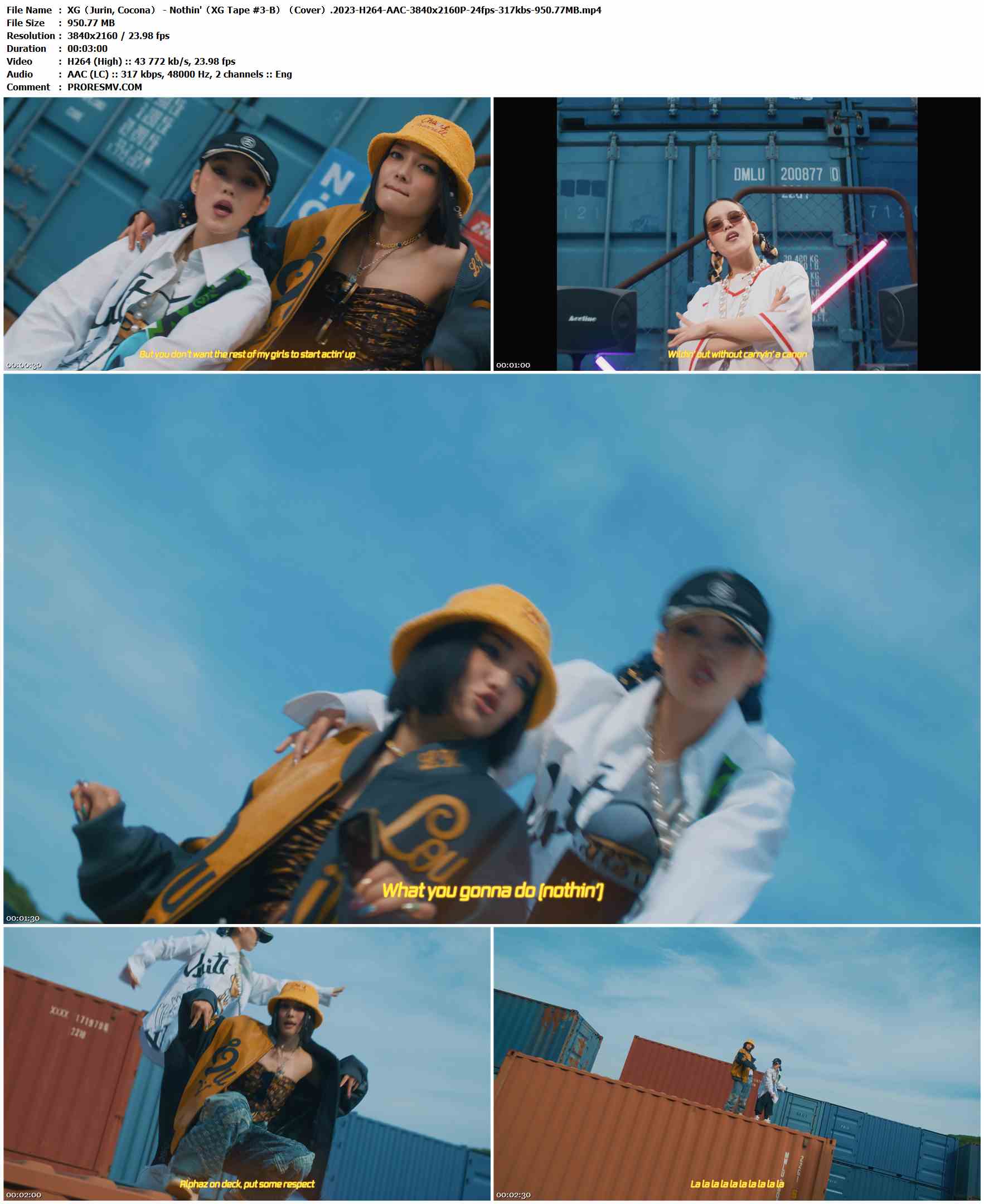 XG（Jurin, Cocona） - Nothin'（XG Tape #3-B）（Cover）.2023-H264-AAC-3840x2160P-24fps-317kbs-950.77MB官方MV_高清MV